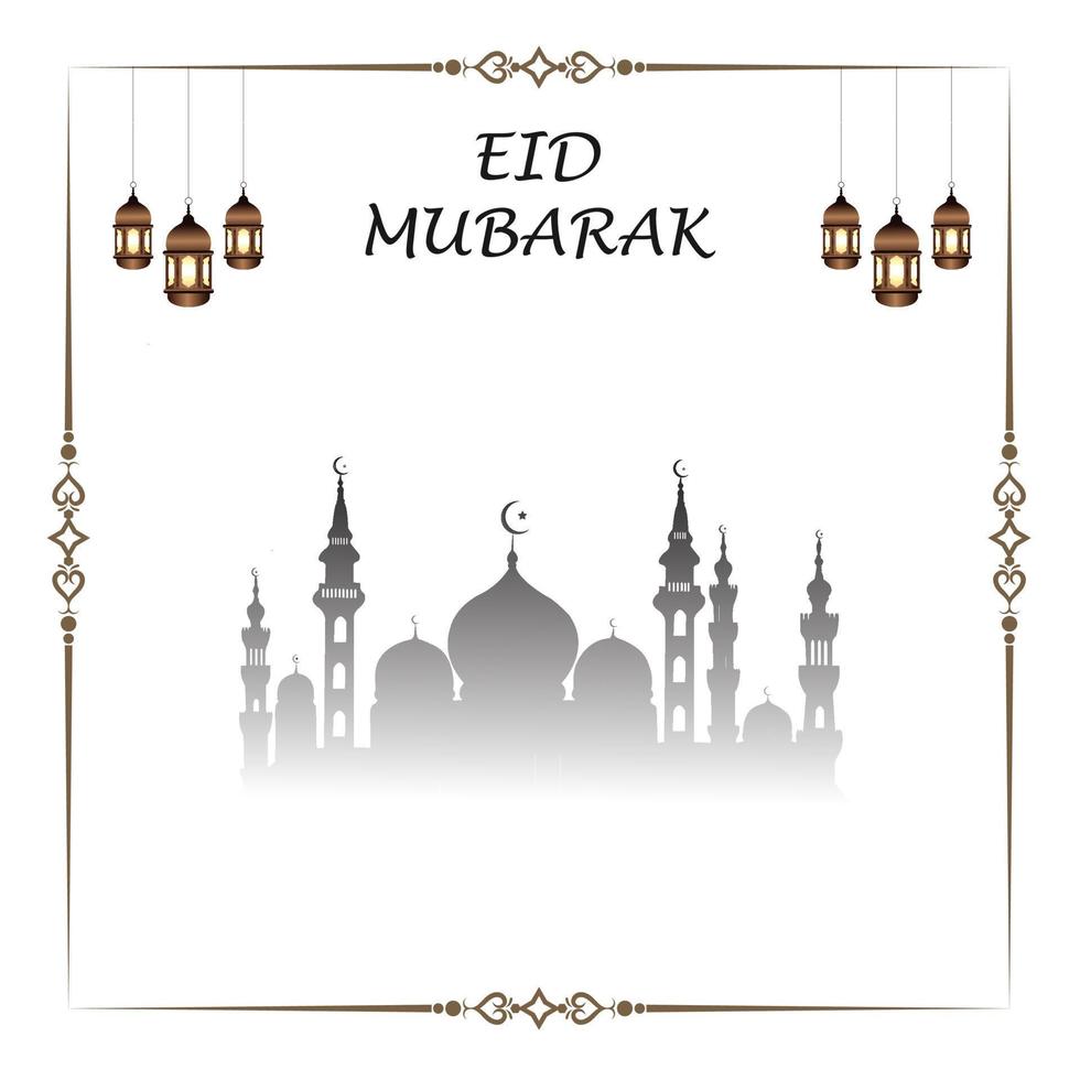 eid mubarak vektor, ramadan wünschen. Arabischer islamischer Hintergrund. grußkartendesign, arabische lampen. mond, moschee, eid mubarak. Social-Media-Beiträge, Social-Media-Banner-Vorlage, vektor