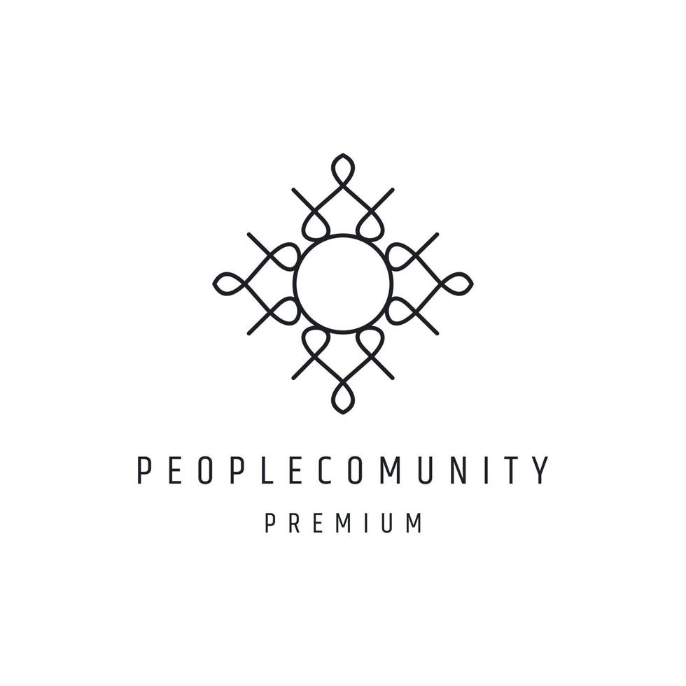 Community-Leute und Business-Logo lineares Stilsymbol in weißem Hintergrund vektor
