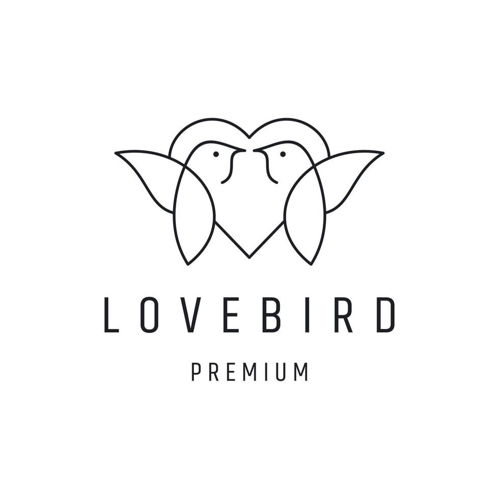 Love Bird Logo lineare Stilikone auf weißem Hintergrund vektor