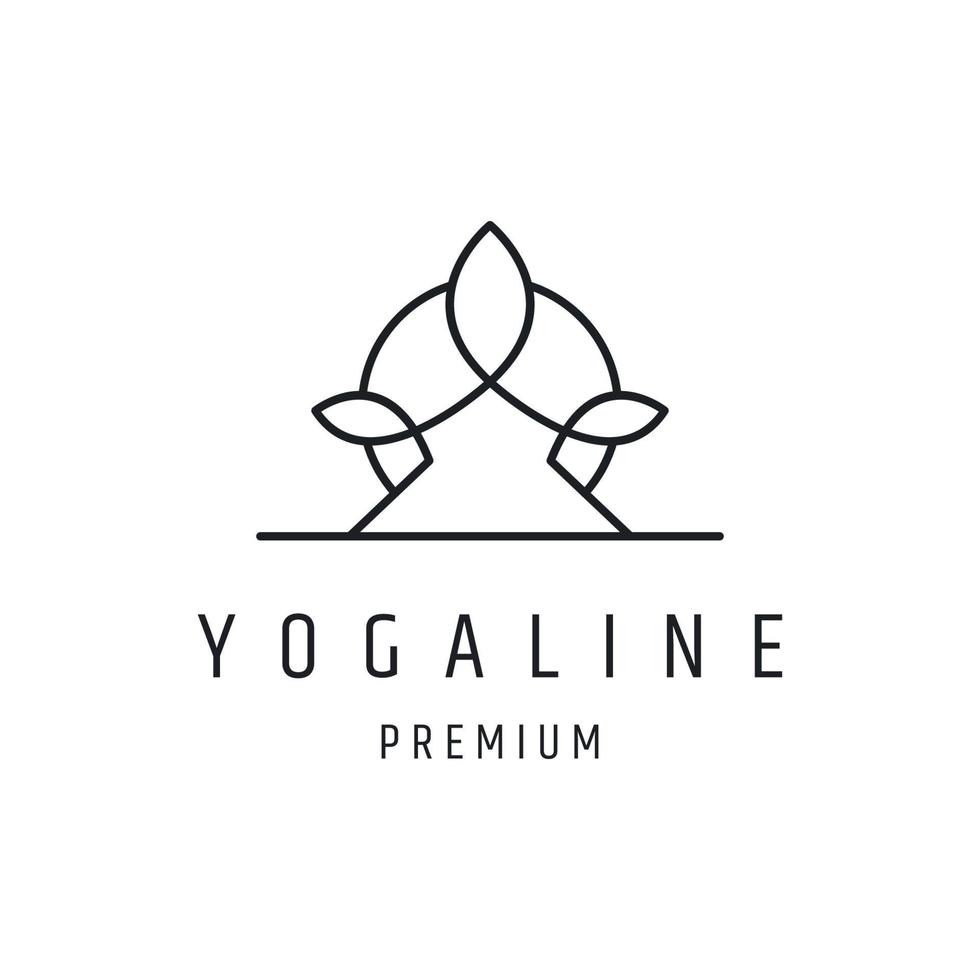 yoga logotyp linjär stilikon på vit bakgrund vektor