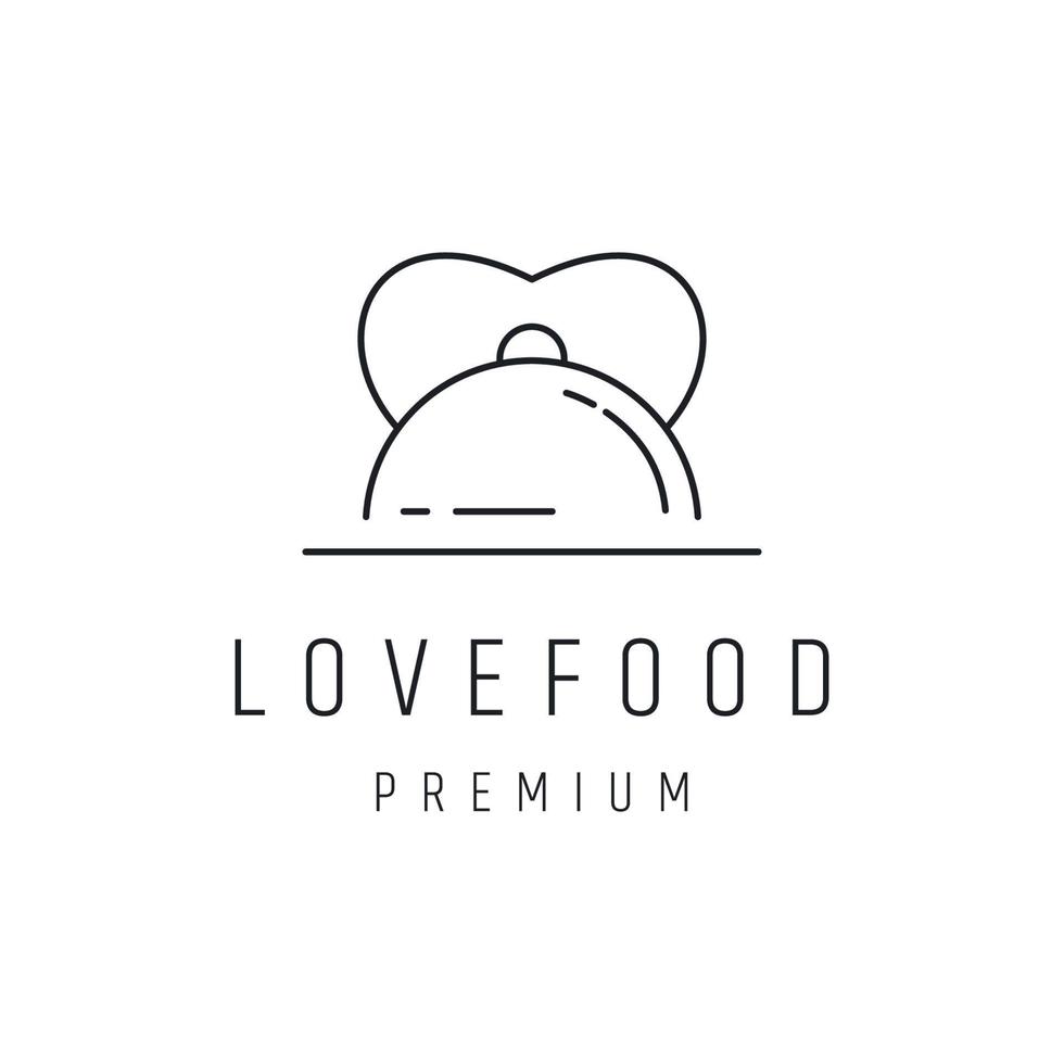 love food logotyp mall linjär stilikon på vit bakgrund vektor