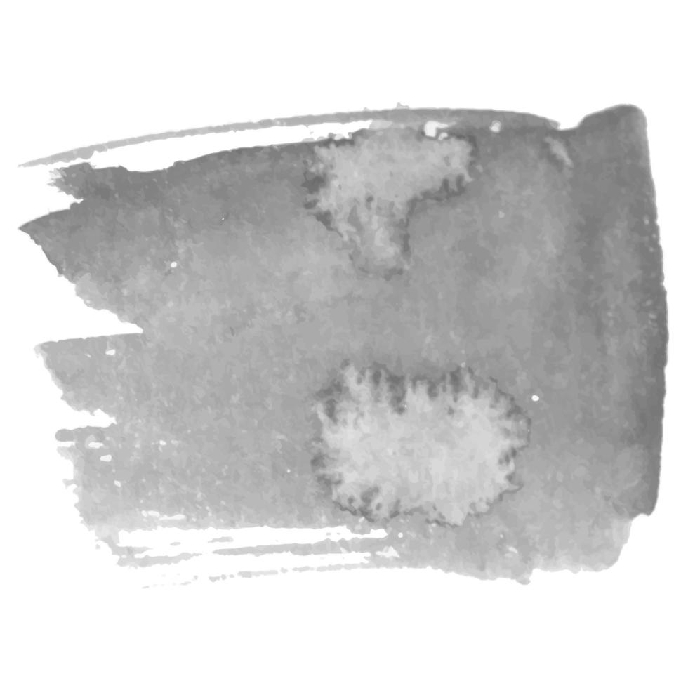Graustufen-Vektor-Papier-Banner-Label-Tag mit handgemaltem Aquarell-Fleck-Hintergrund des Pinselstrichs. vektor