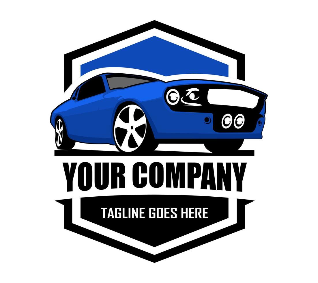 muskel bil logotyp - vektor illustration, emblem design på vit bakgrund