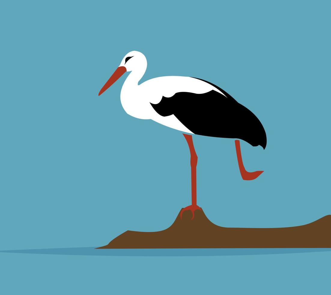 Storch-Logo - Vektorillustration, Emblemdesign auf blauem Hintergrund vektor