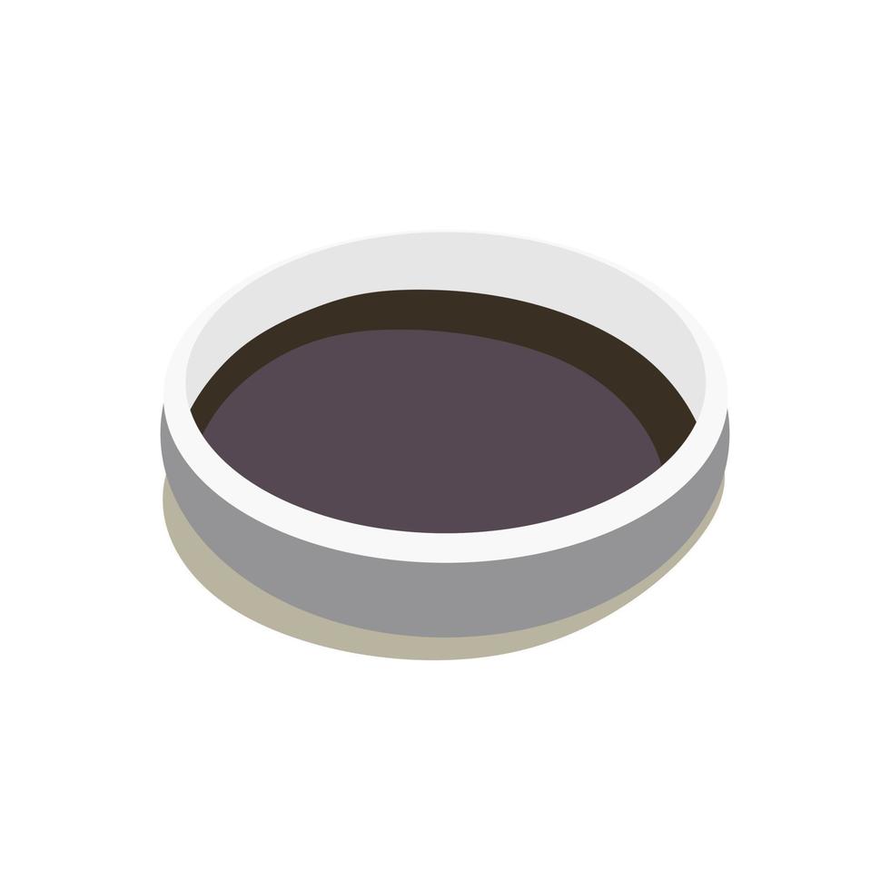 sojasås i en skål kopp. vektor illustration