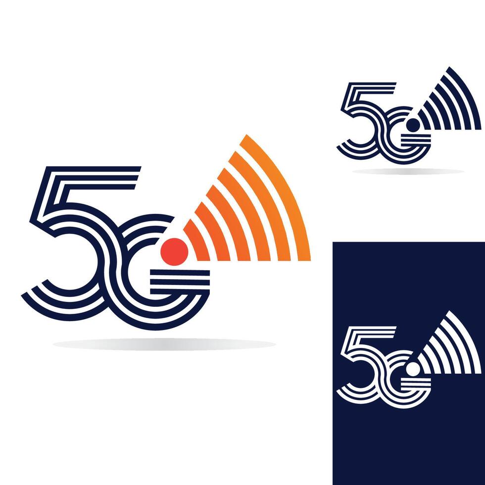 5g nätverkslogotyp. logotyp nätverk 5g-anslutning. nummer 5 och g bokstav. vektor
