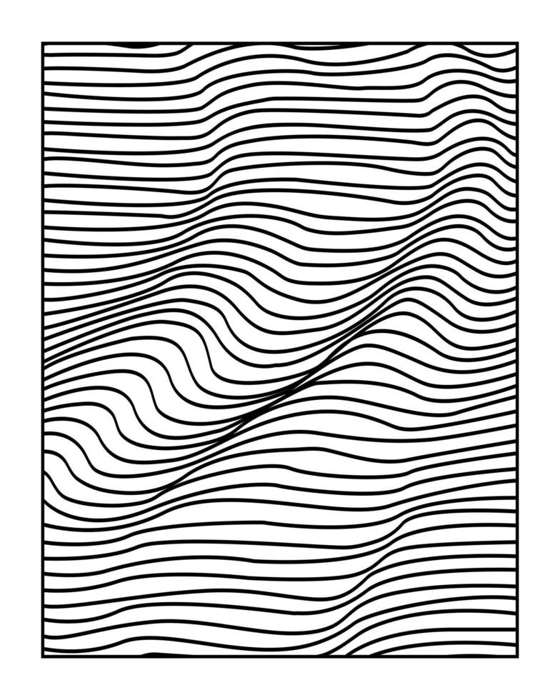 abstrakt våg linje konst ritning vektor illustration isolerad på vit bakgrund.