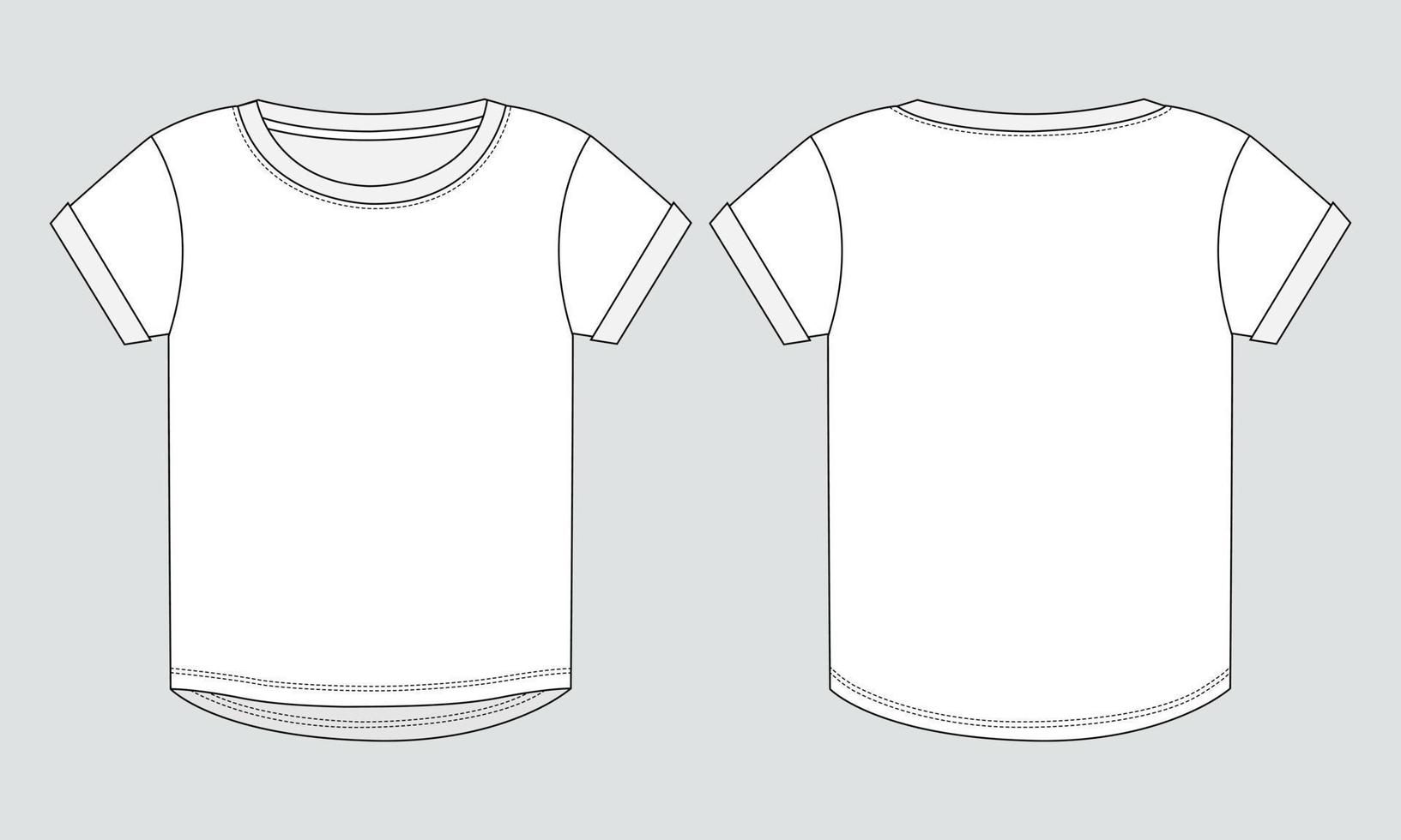 Kurzarm-T-Shirt-Tops Vektorillustrationsvorlage für Damen vektor