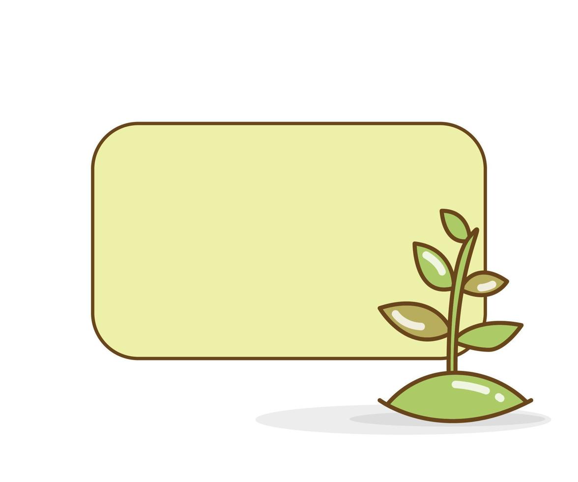 tom memo anteckning med växt ikon illustration vektor