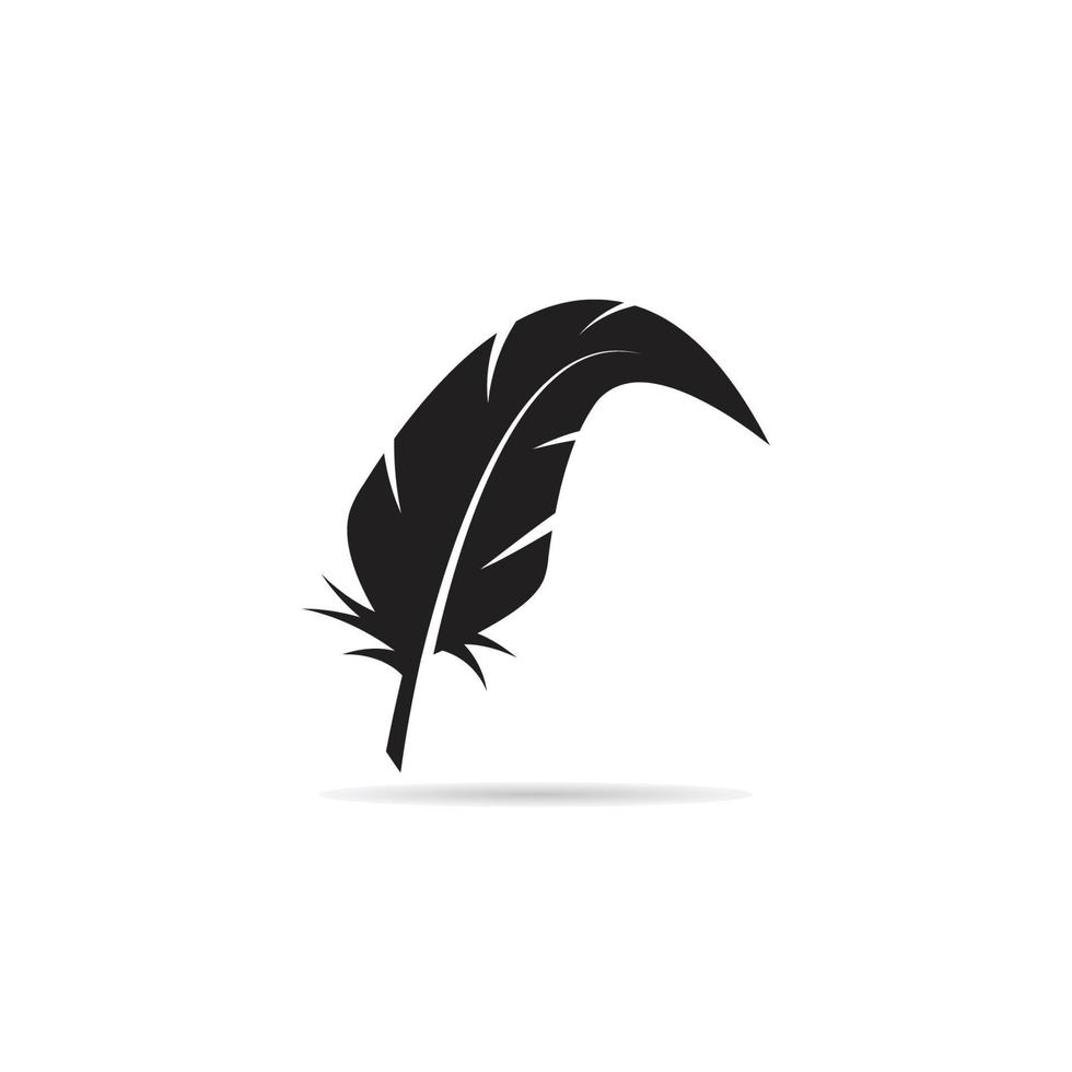 siluett fjäder ikon vektor illustration