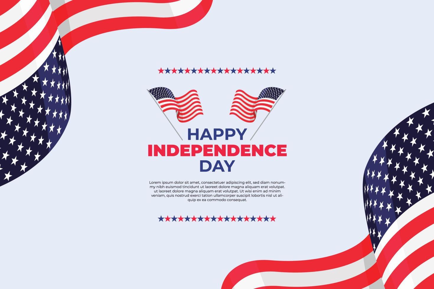 glad självständighetsdagen USA, 4 juli. minnesdagen för United States of America vektor