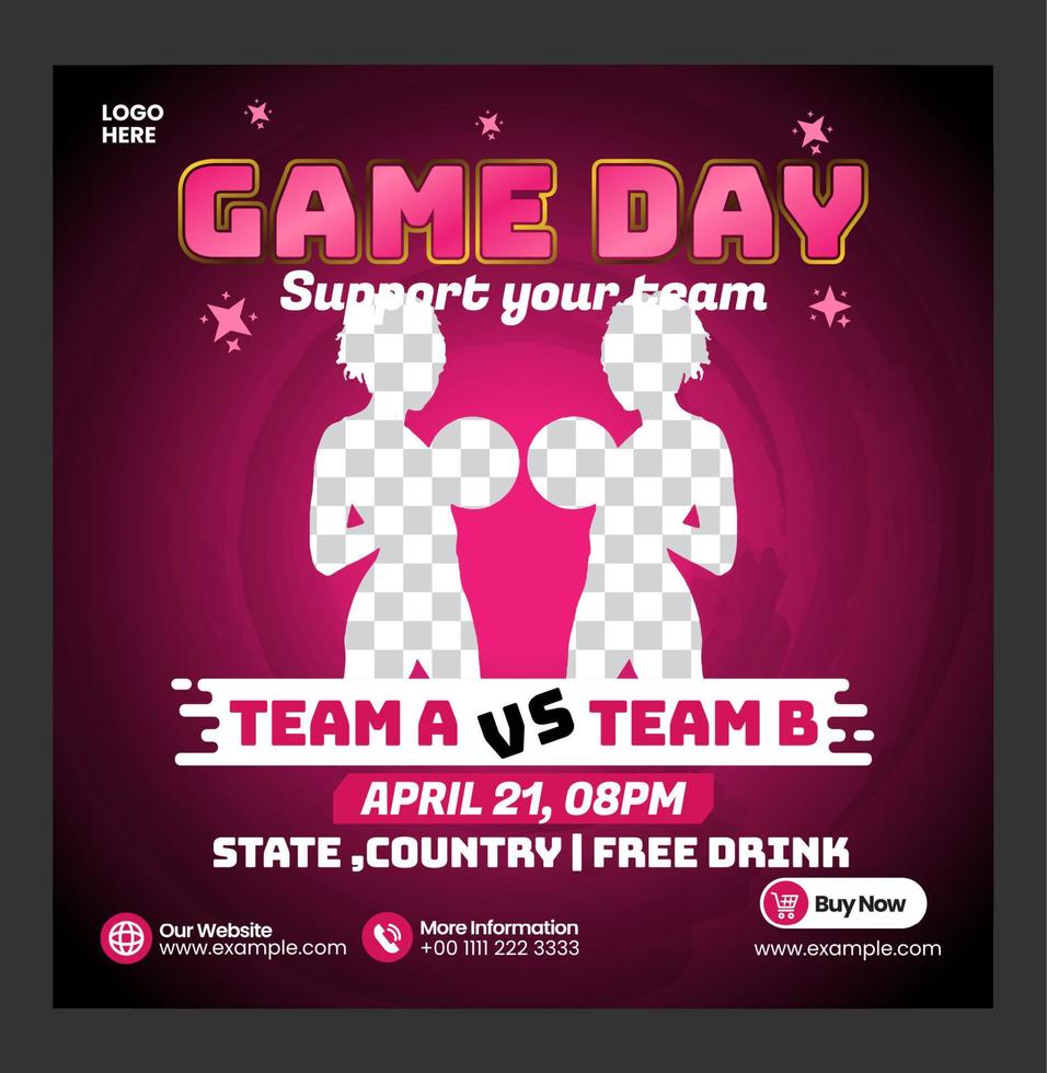 social media post basketball sport game baner oder flyer für werbevorlage mit modernem rosa pinselstil vektor