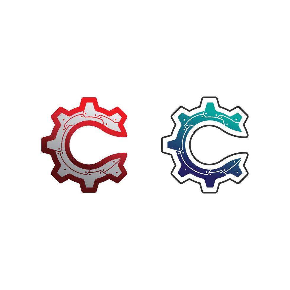c Logo für Vitamin und Schrift c Buchstabenidentität und Designgeschäft vektor
