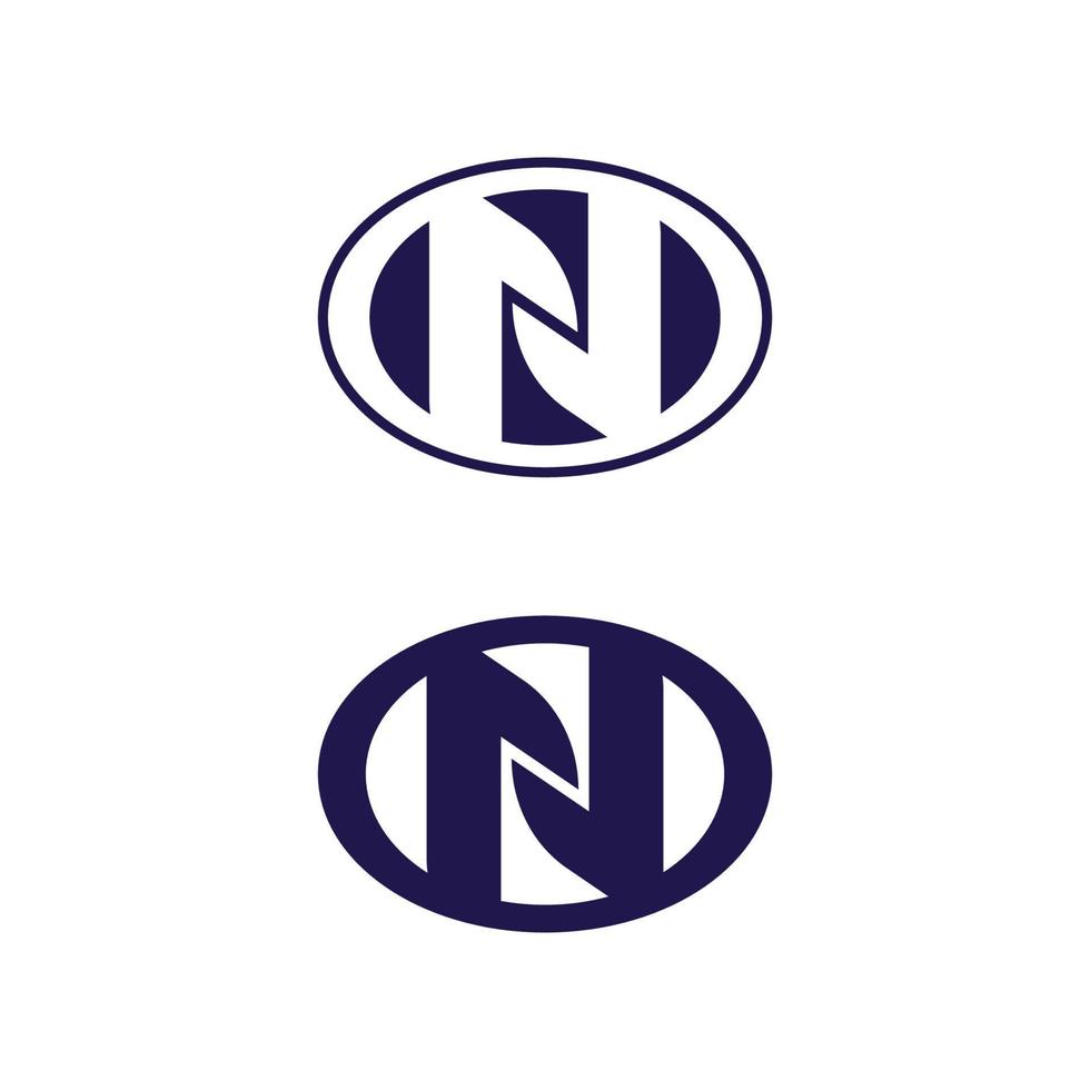 n bokstav och teckensnitt logotyp design och mall vektor