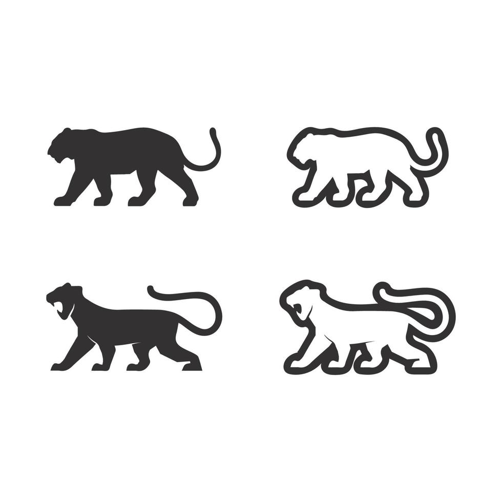 tiger logotyp och maskot design djur vektor illustration
