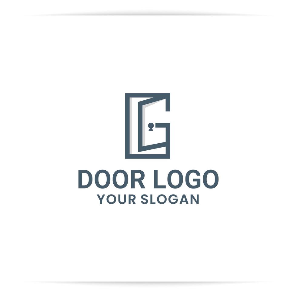 Logo-Design g Vektor der offenen Tür
