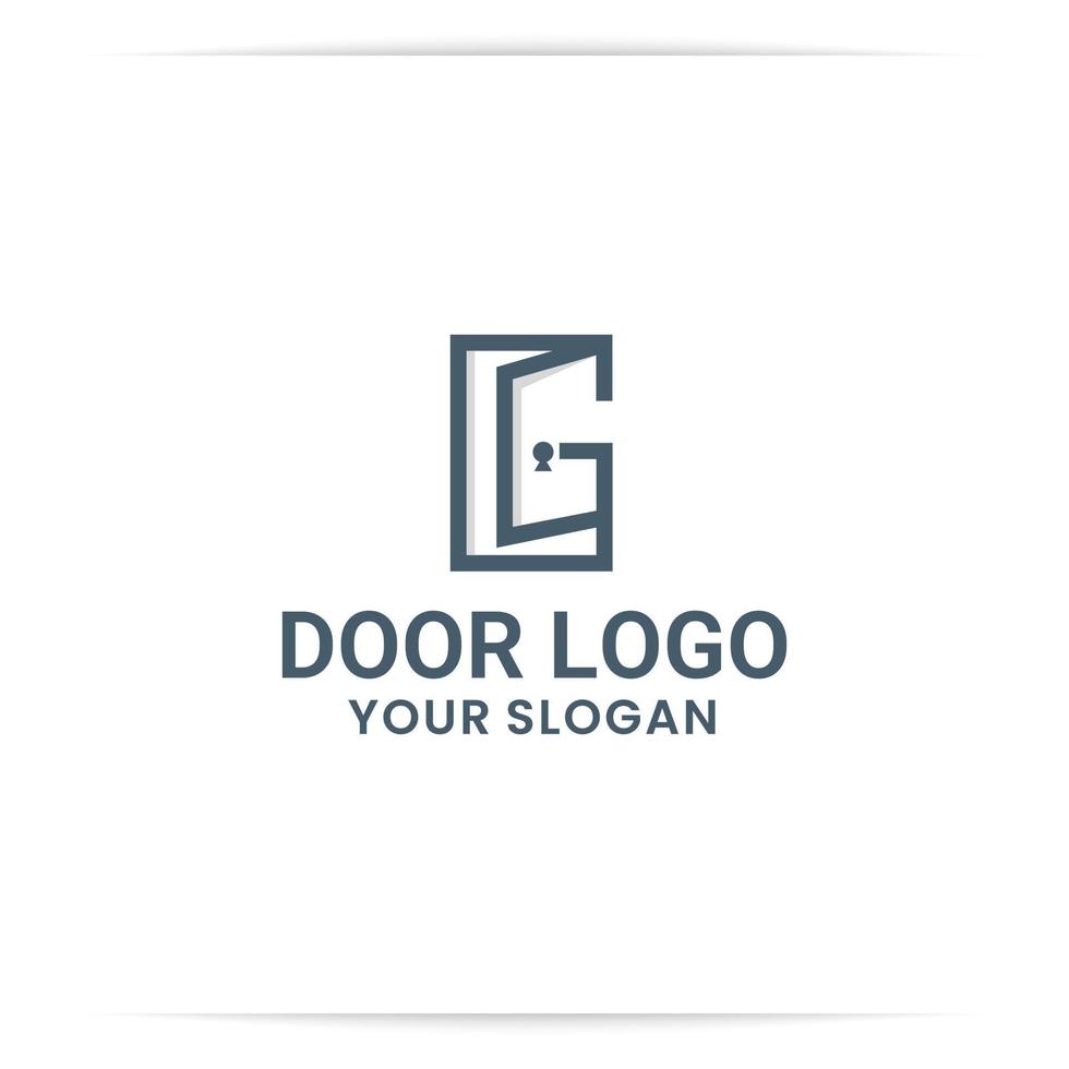 logotyp design g öppen dörr vektor