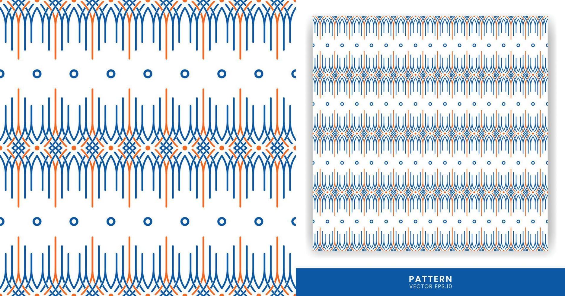 Muster mit Streifenthemen - Blaue und orangefarbene Streifen mit einem modernen und luxuriösen Gefühl auf weißem Hintergrund können zum Entwerfen von Kleidung, Büchern, Geschenken oder anderen Designs verwendet werden. vektor