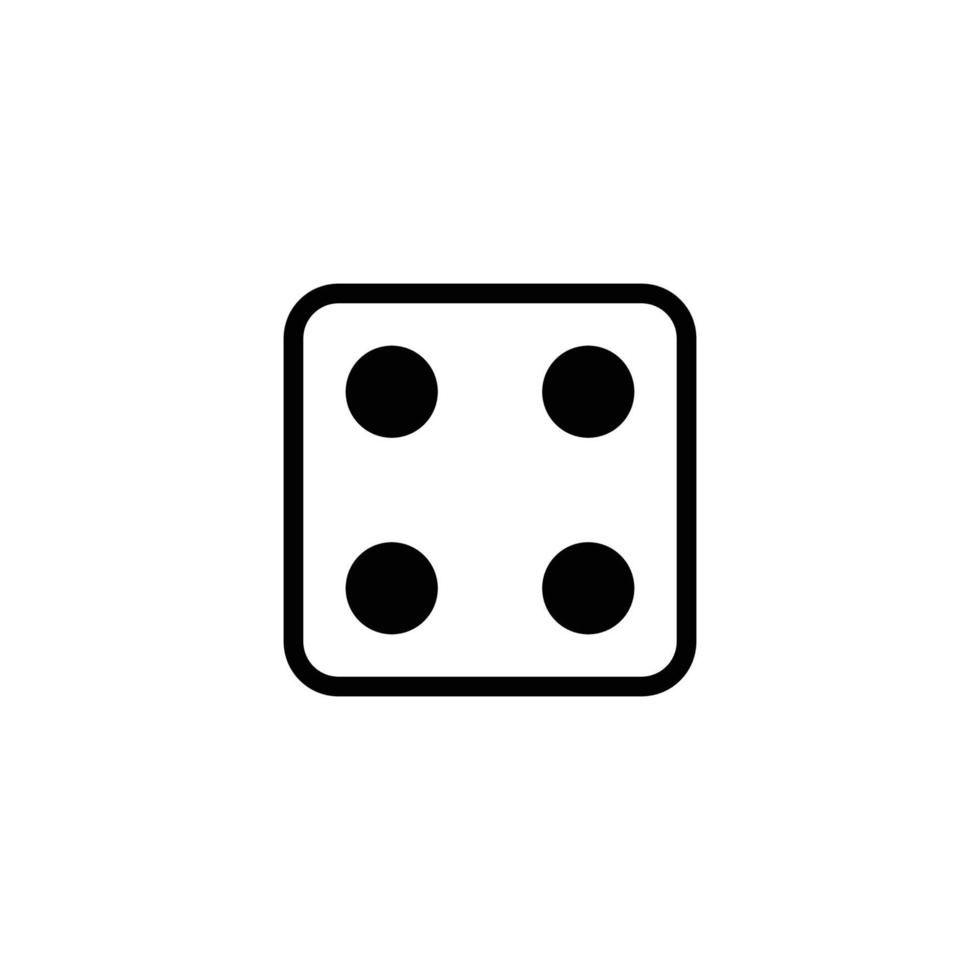 Spiel Würfel. Set von Spielwürfeln, isoliert auf weißem Hintergrund. Würfel in einem flachen und linearen Design von eins bis sechs. vektor