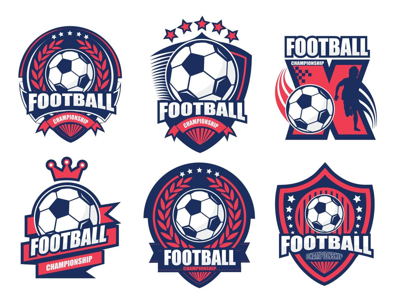 Illustration des modernen Fußball-Logo-Sets vektor