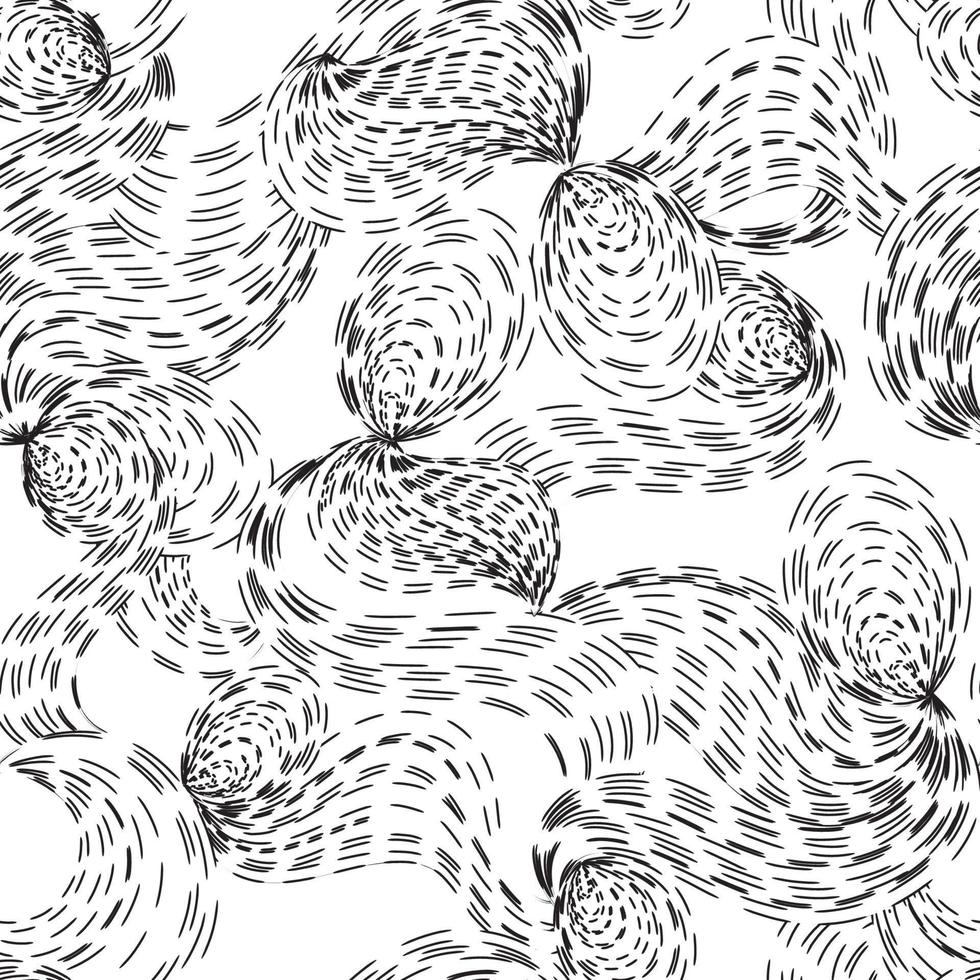 abstrakt sömlösa mönster. linje prydnadsväxter doodle geometrisk bakgrund svart och vit avskalad loopar konsistens vektor