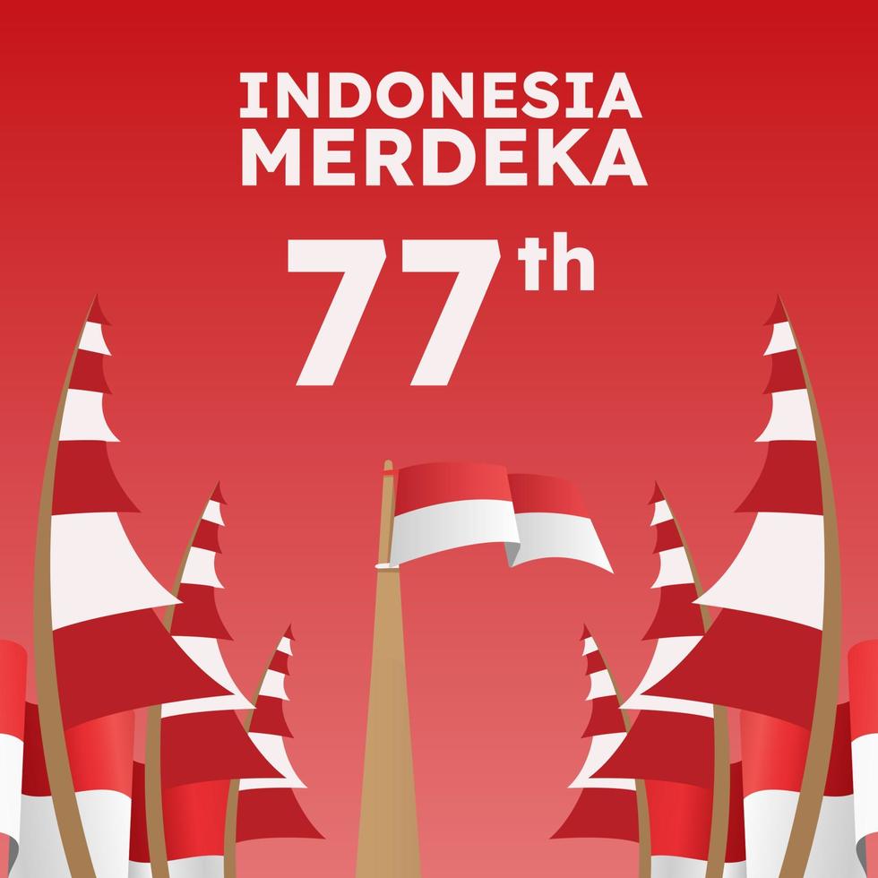 hari kemerdekaan indonesia bedeutet indonesischer unabhängigkeitstag poster social media post vektor