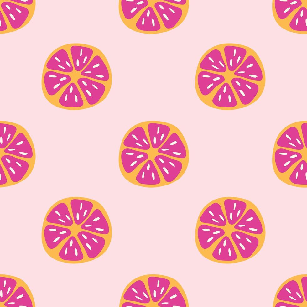 söt orange sömlös design på rosa vektor