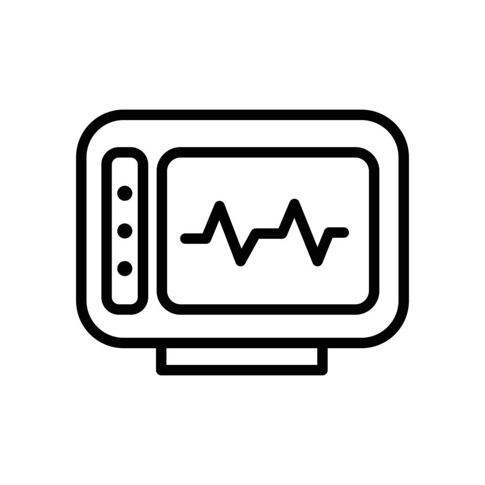 diagnostische computersymbolillustration, gesundheitsmonitor. Linienstil-Icon-Vektordesign. vektor