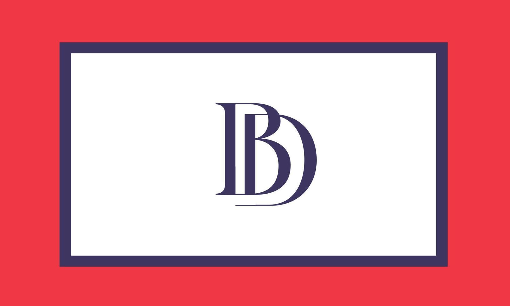 alphabet buchstaben initialen monogramm logo bd, db, b und d vektor