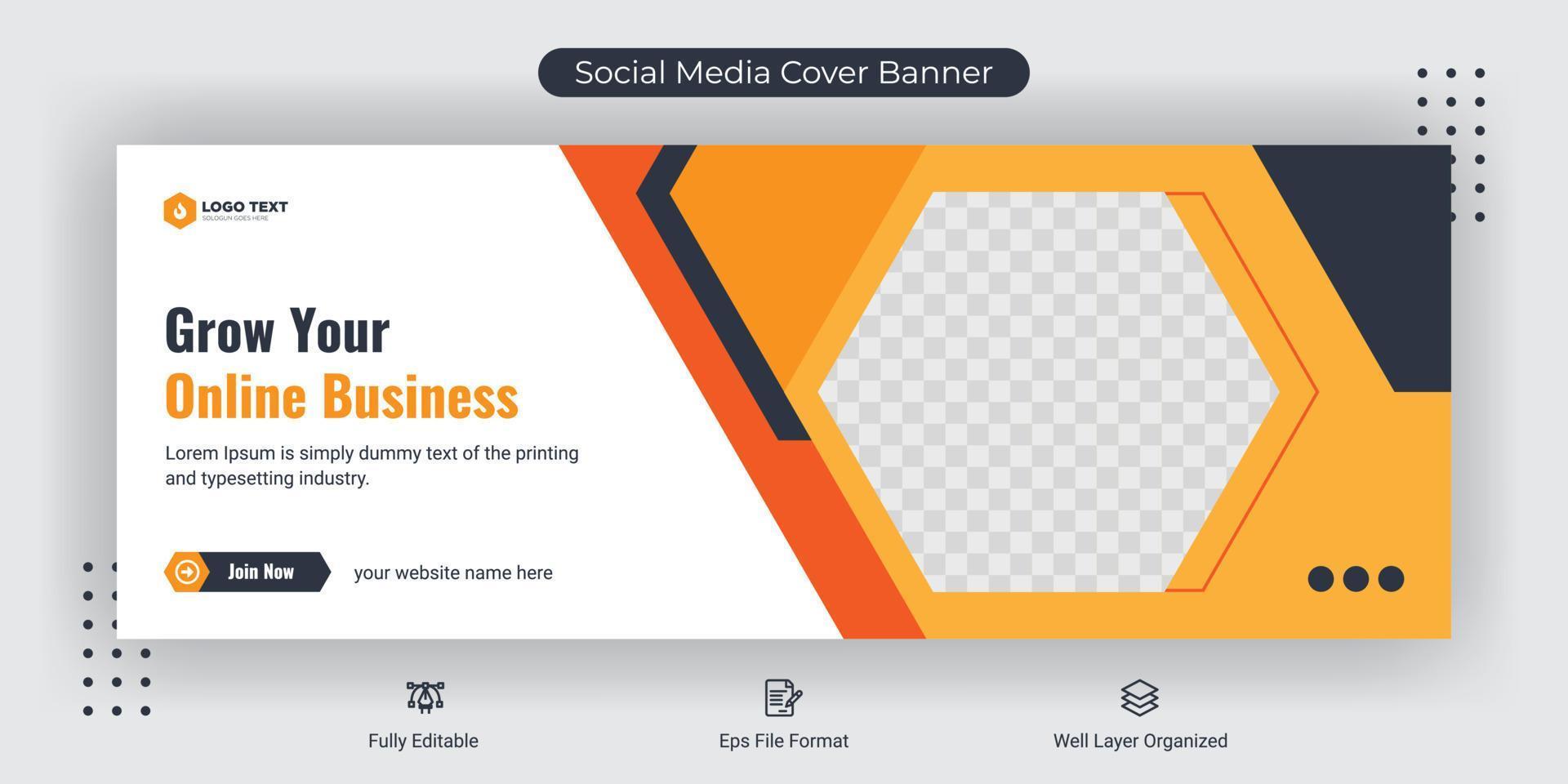 kreativa företagsföretag sociala medier täcka banner post mall vektor