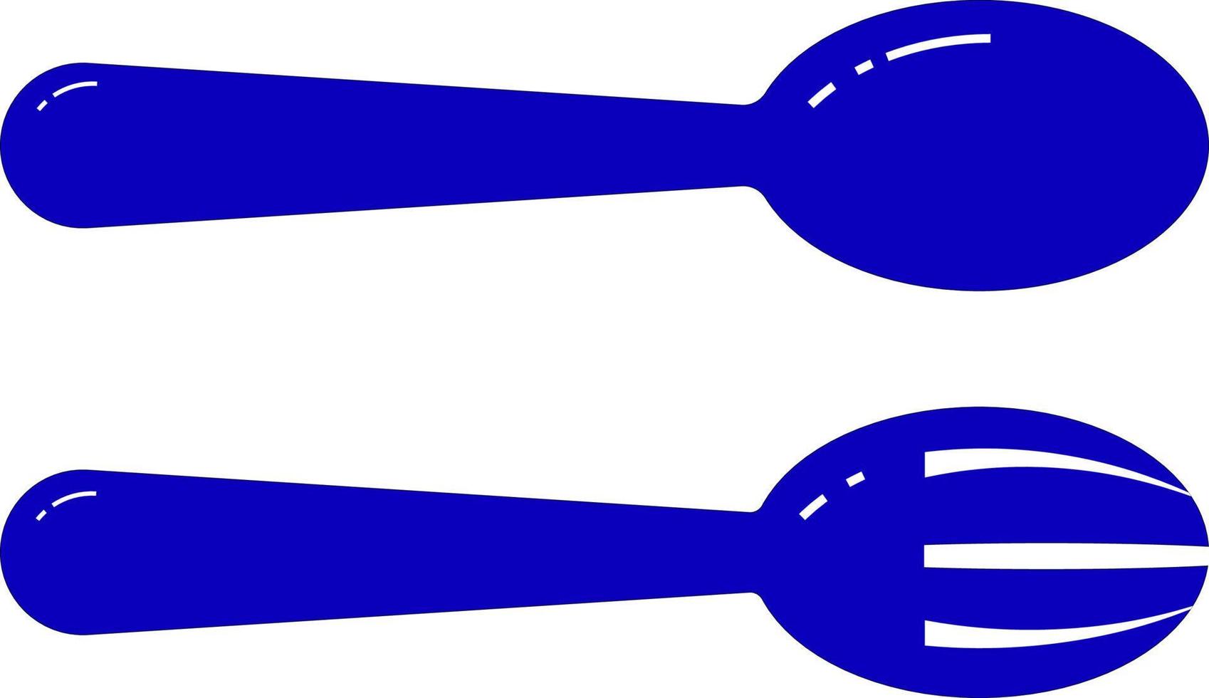 gaffel och sked med blå bottenfärg vektor