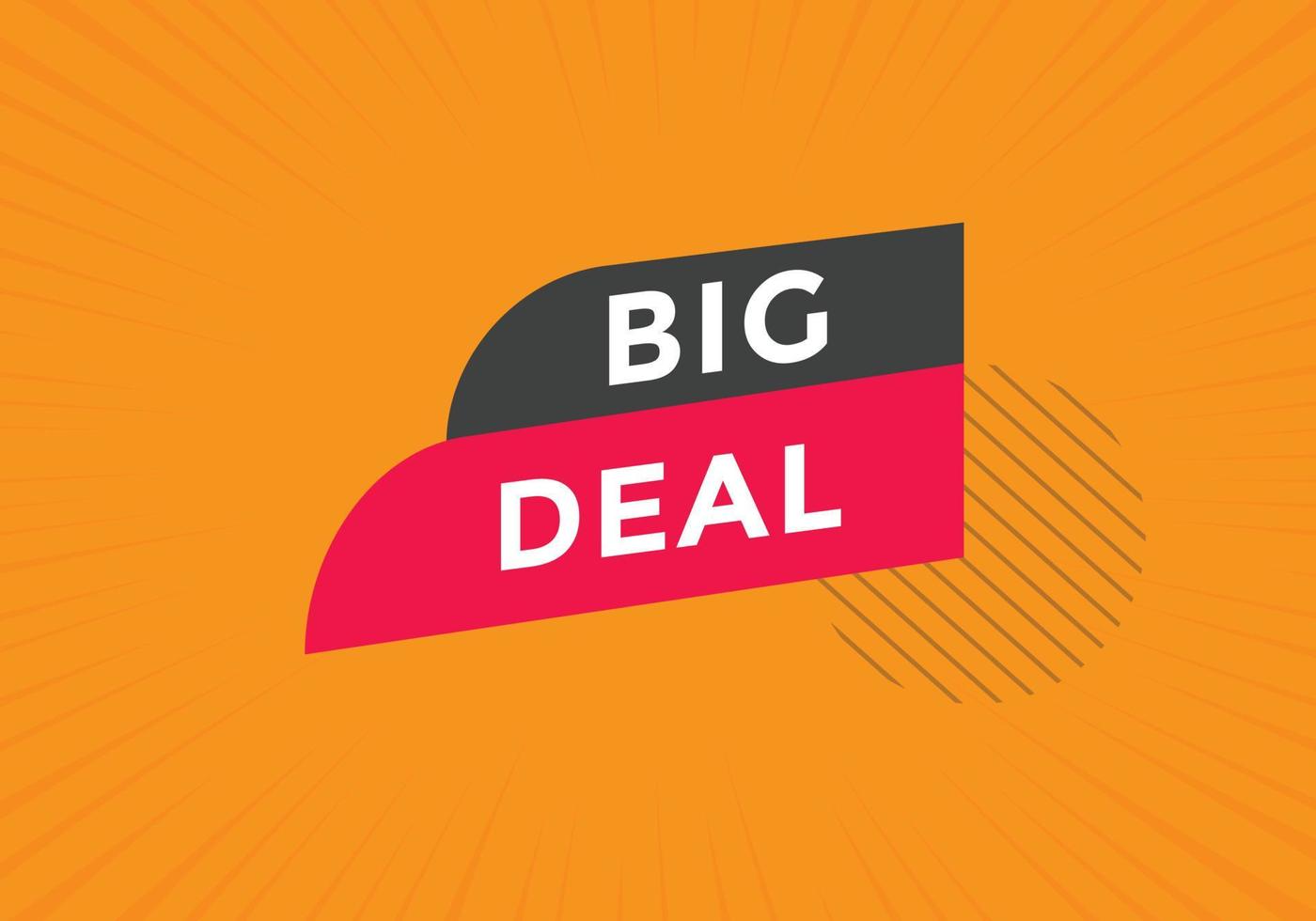 big deal-knapp. big deal text webbmall. modern webb banner mall vektor