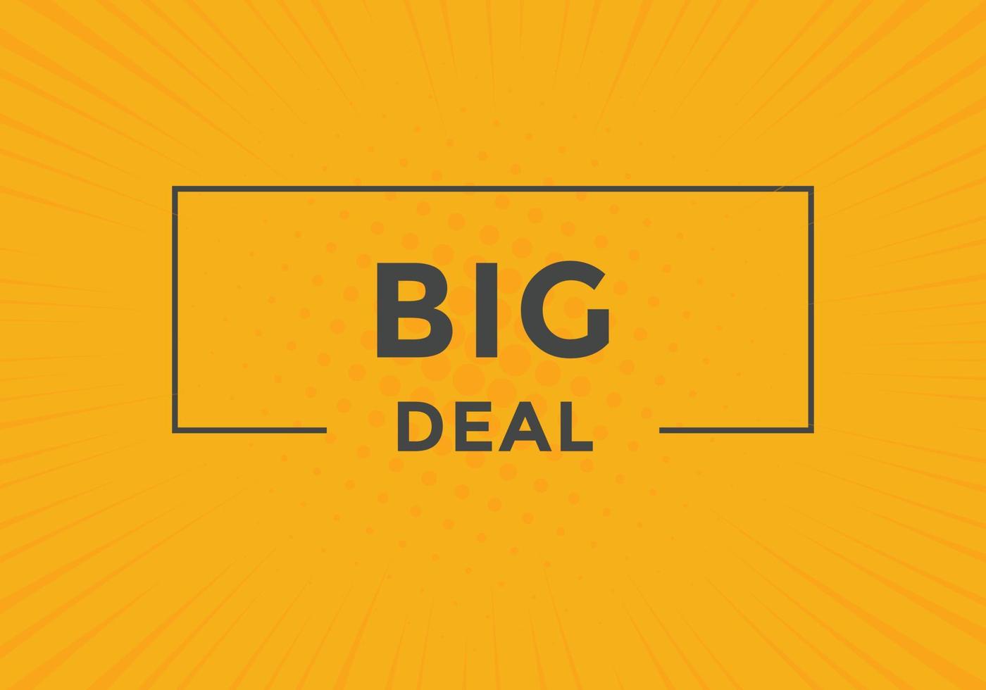 big deal-knapp. big deal text webbmall. modern webb banner mall vektor