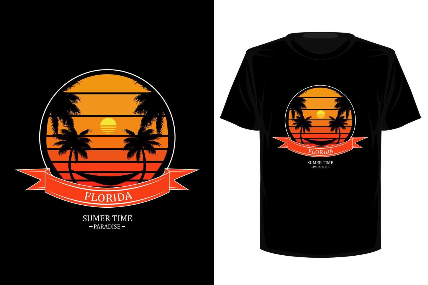 Florida Beach Retro-Vintage-T-Shirt-Design vektor