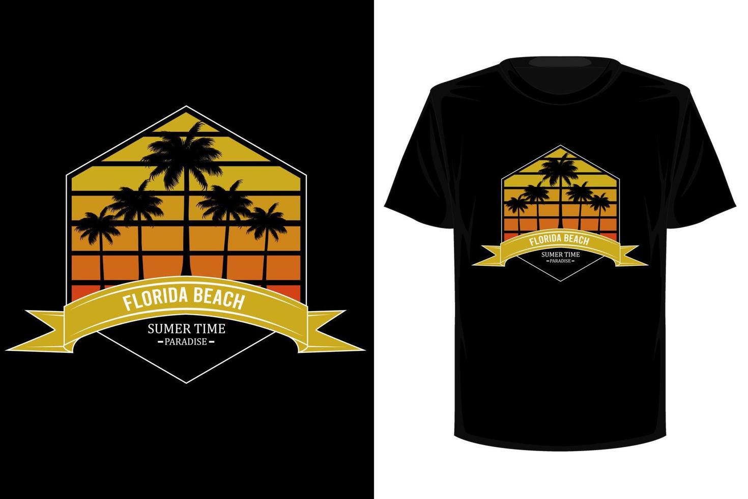 florida beach retro vintage t-shirt design vektor