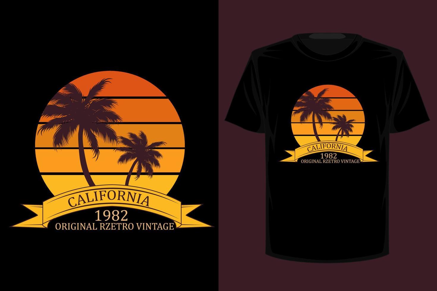 Kalifornien Retro-Vintage-T-Shirt-Design vektor