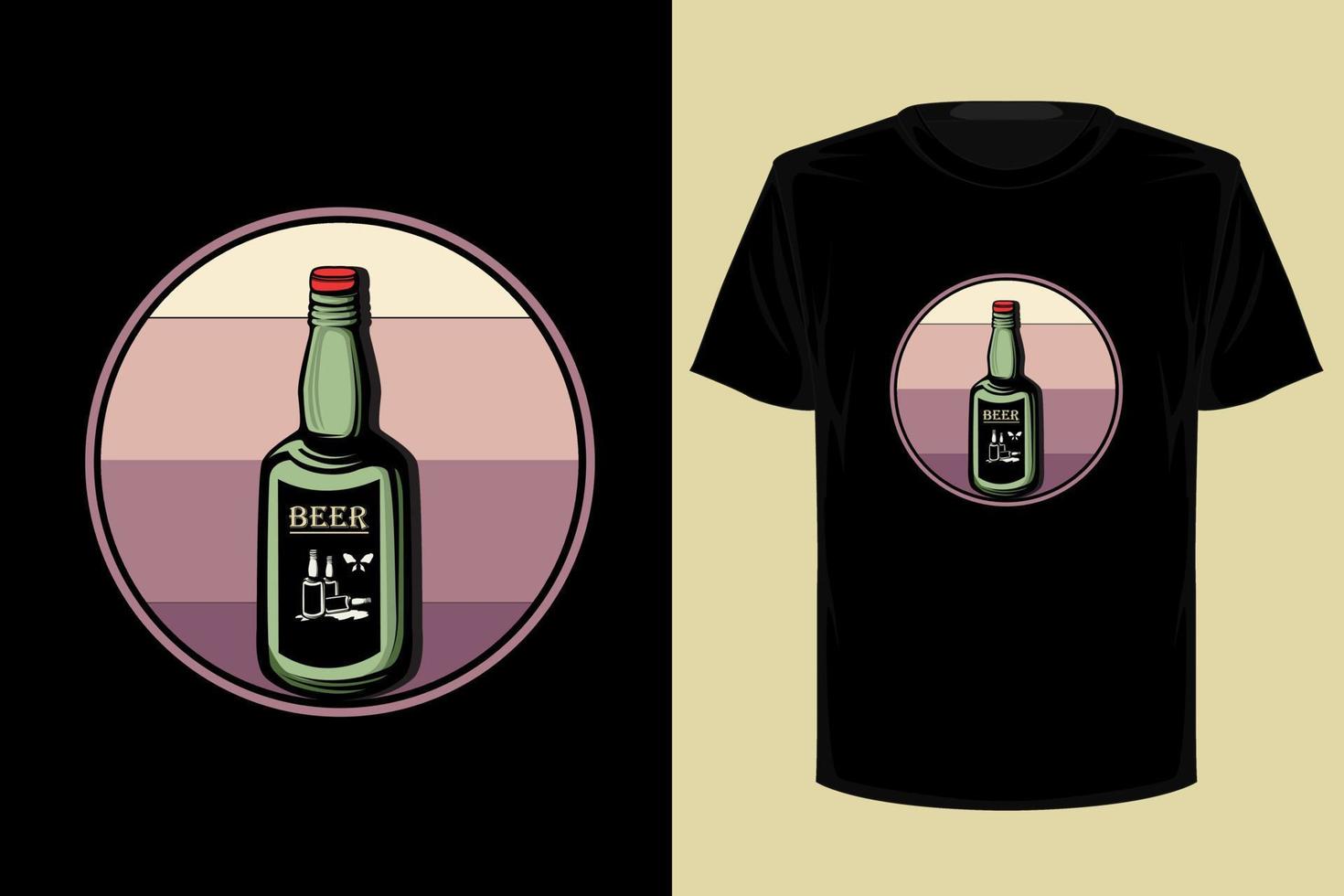 Bier Alkohol Retro-Vintage-T-Shirt-Design vektor