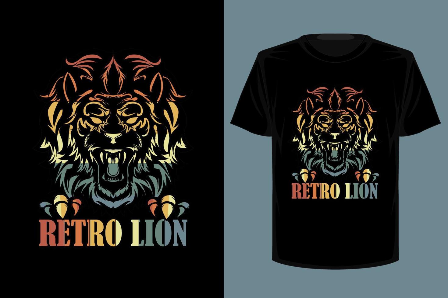 Retro-Löwe Retro-Vintage-T-Shirt-Design vektor