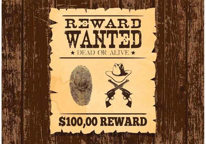 Free Wanted Alte Poster Vektor
