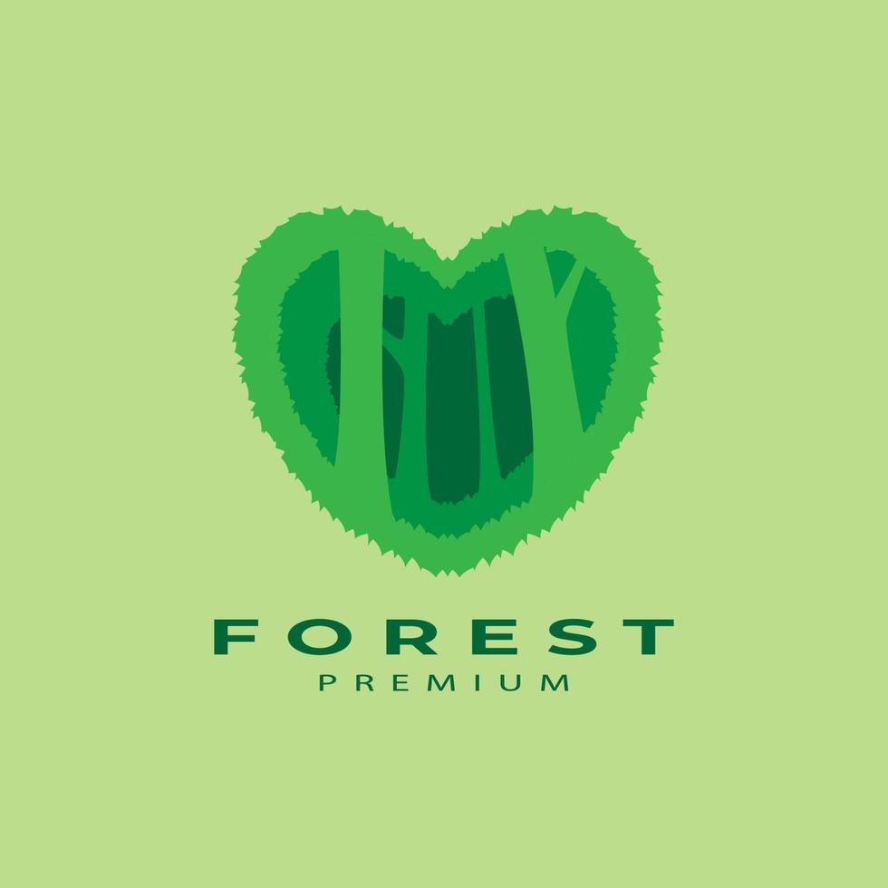 skogen logotyp älskar skogen vektor ikon symbol illustration design