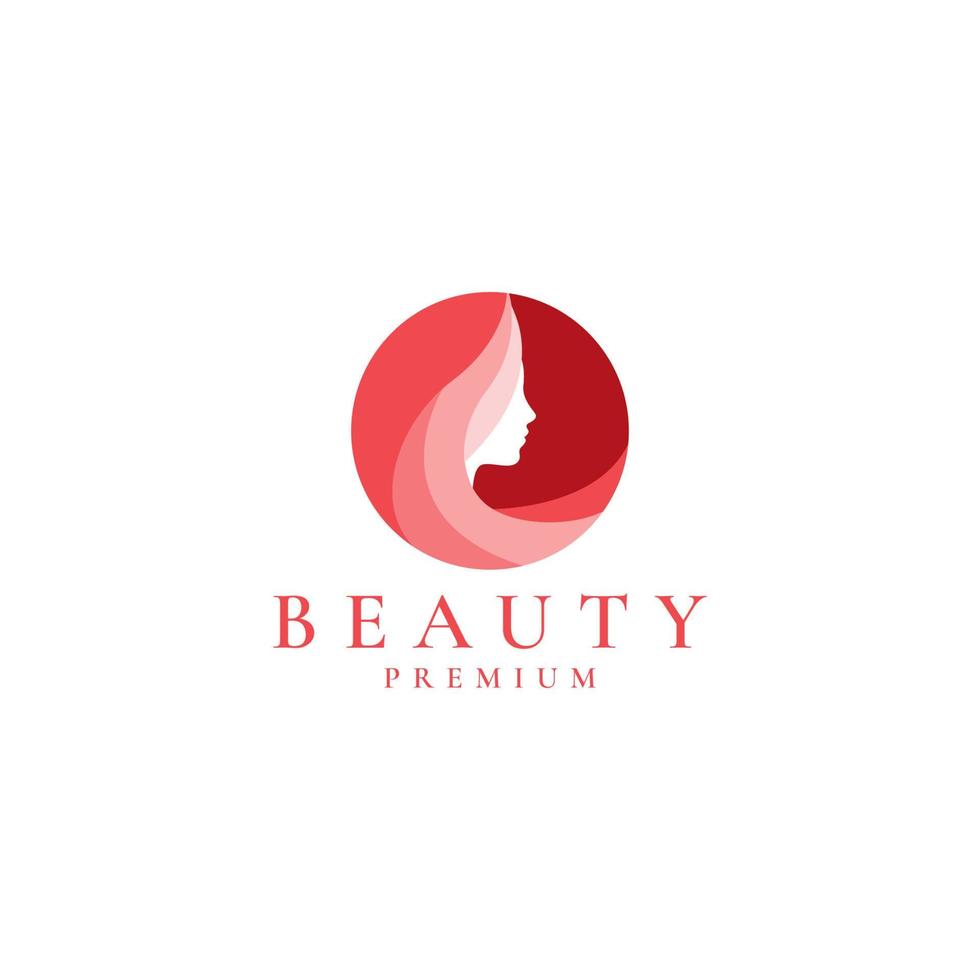 kvinna och skönhet logotyp med cirkel för företag och branding logotyp design vektor ikon illustration grafisk kreativ