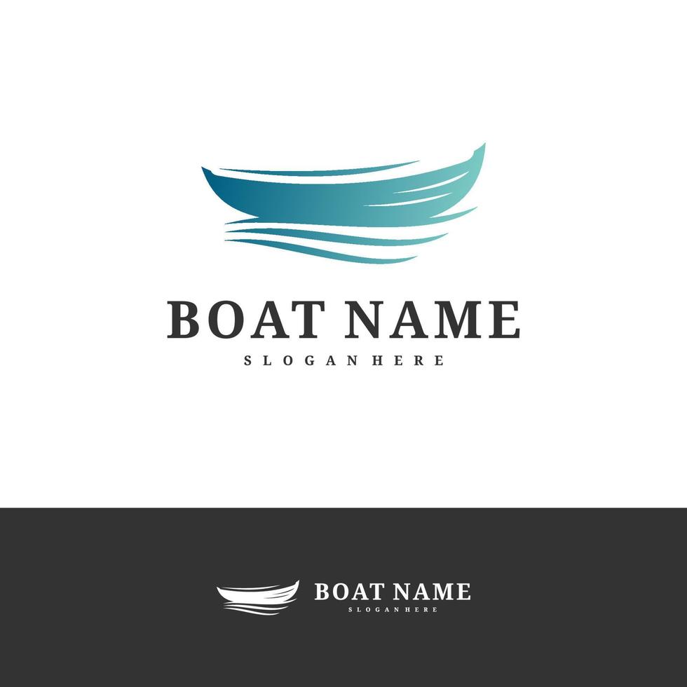 Boot-Logo-Design-Vektorvorlage, Illustration von Boot-Logo-Konzepten. vektor