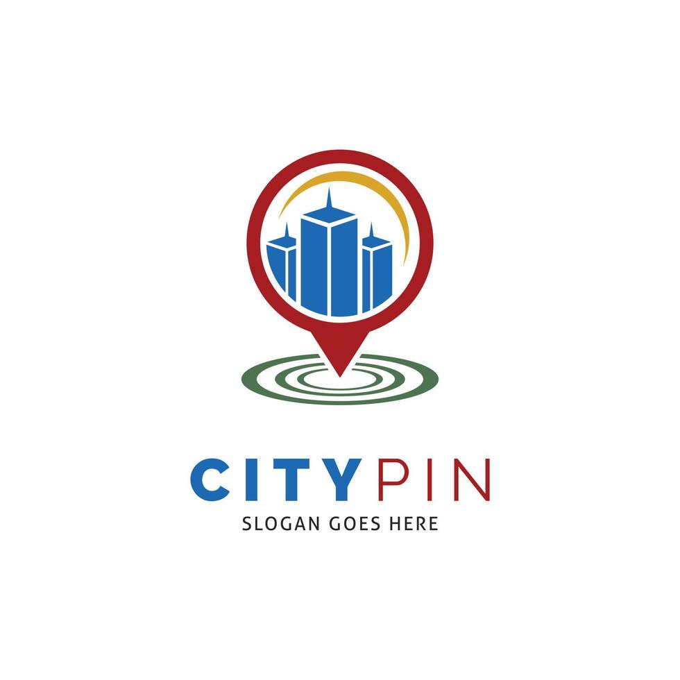 stad pin ikon vektor logotyp mall illustration design