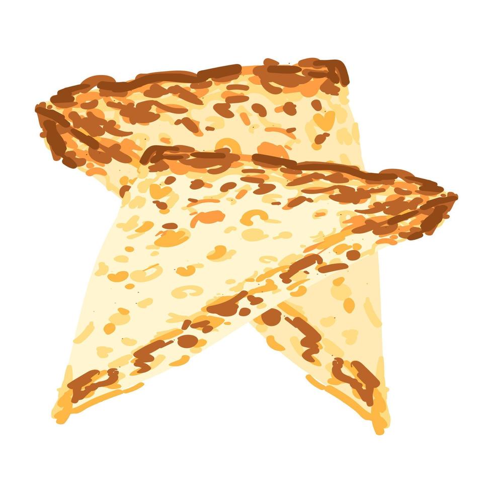 Vektor bunte Illustration von zwei Stücken Toast isoliert auf weißem Hintergrund