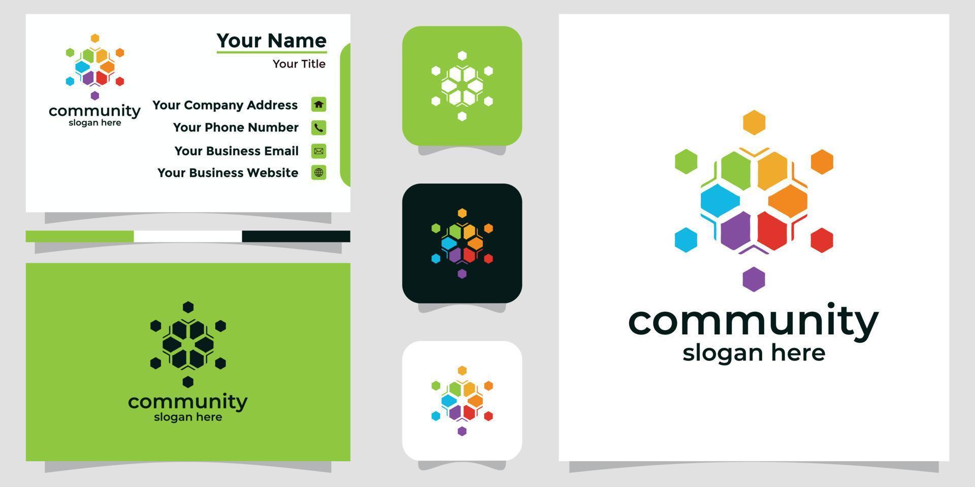 connect people design logo und branding-karte vektor