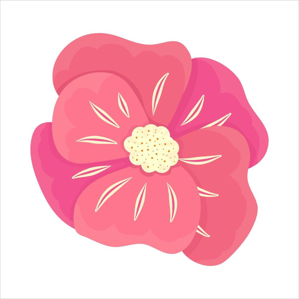 modern blomma isolerad, bra design för alla ändamål. vektor illustration design. rosa blomma isolerad på vit bakgrund. vår, sommarträdgård