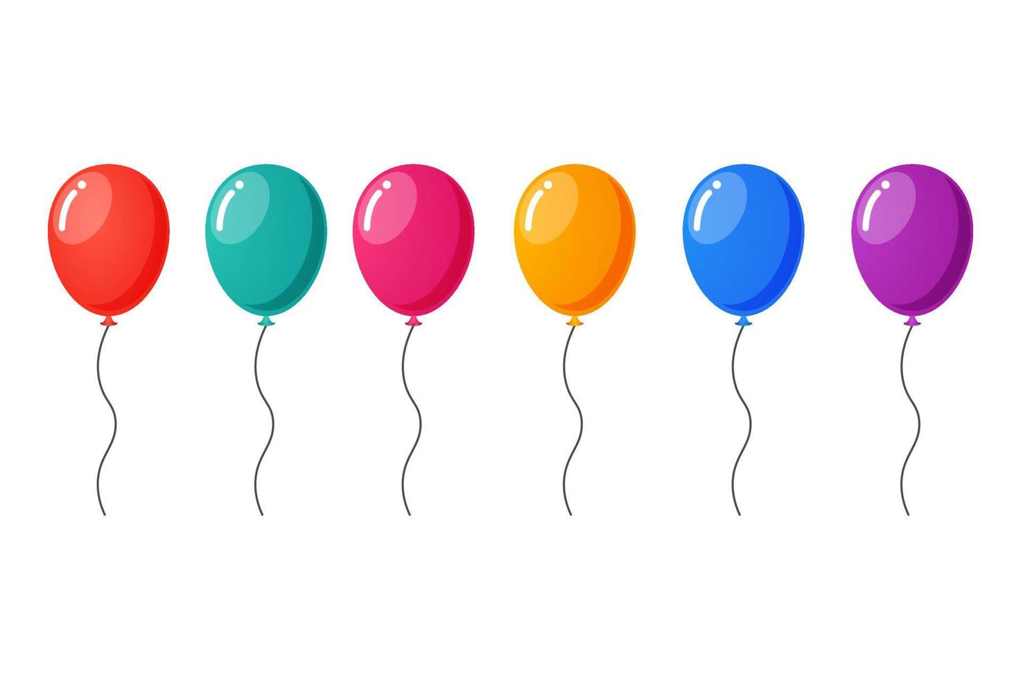 färgglad ballong som flyger i luften vektor