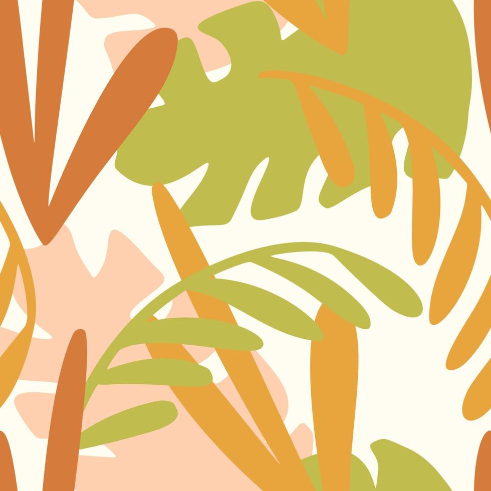 trendiges, modernes, buntes Sommermuster mit tropischen Palmblättern vektor
