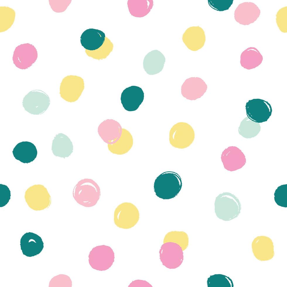 abstrakt vektor seamless mönster. färgglada små prickar. söt bakgrund med runda penseldrag.