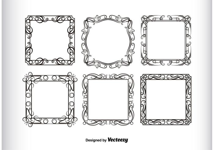 Vintage Frames Silhouetten vektor